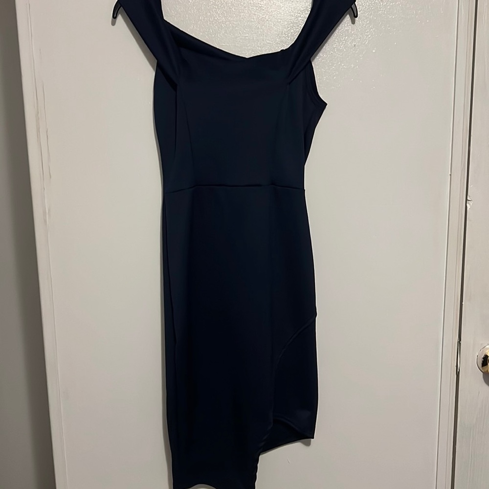 Off the shoulder asymmetrical dress